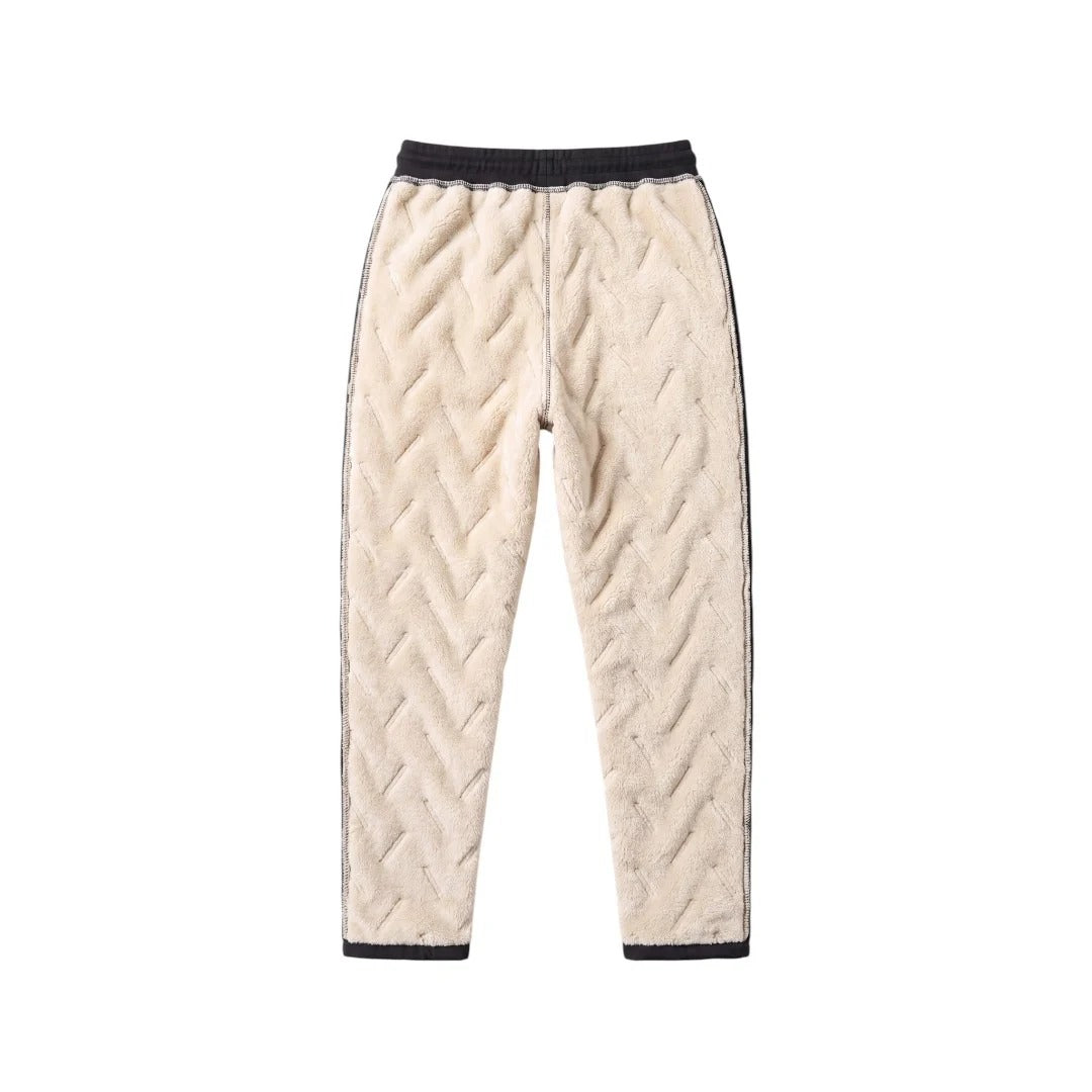 Kozby Peluş Jogger Unisex Rüzgar Geçirmez Kışlık Jogger Pantolon