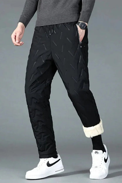 Kozby Peluş Jogger Unisex Rüzgar Geçirmez Kışlık Jogger Pantolon