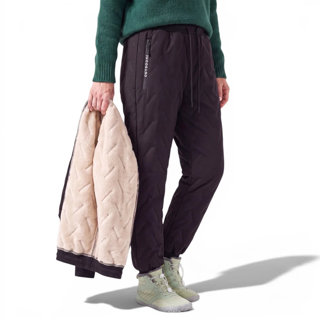 Kozby Peluş Jogger Unisex Rüzgar Geçirmez Kışlık Jogger Pantolon