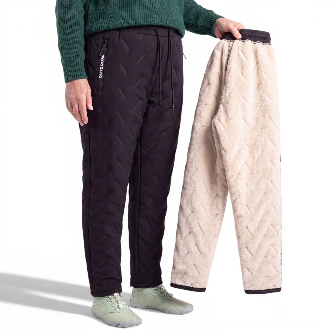Kozby Peluş Jogger Unisex Rüzgar Geçirmez Kışlık Jogger Pantolon