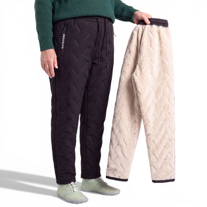 Kozby Peluş Jogger Unisex Rüzgar Geçirmez Kışlık Jogger Pantolon