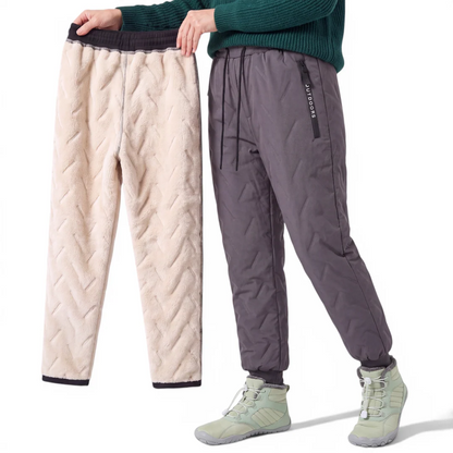 Kozby Peluş Jogger Unisex Rüzgar Geçirmez Kışlık Jogger Pantolon